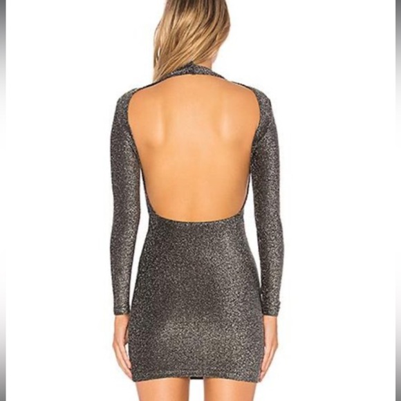 Superdown x Revolve metallic backless dress. Size small. - Picture 3 of 6